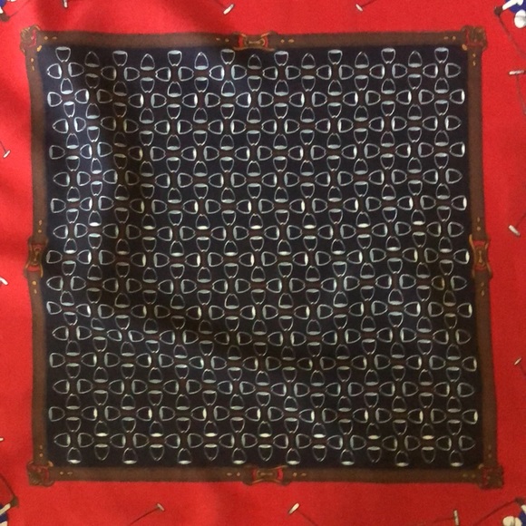 VTG Classy Horse Polo Theme Design Square Scarf. Made in Italy - Picture 4 of 14